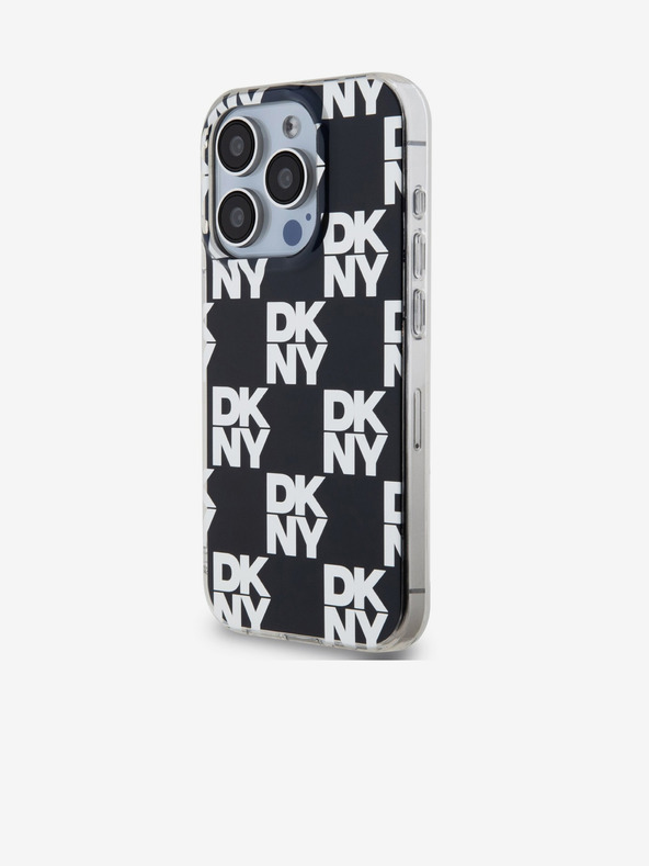 DKNY PC/TPU Kovinski vzorec hrbtnega ovitka za iPhone 15 Pro Black DKNY