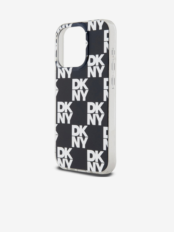 DKNY PC/TPU Kovinski vzorec hrbtnega ovitka za iPhone 15 Pro Black DKNY