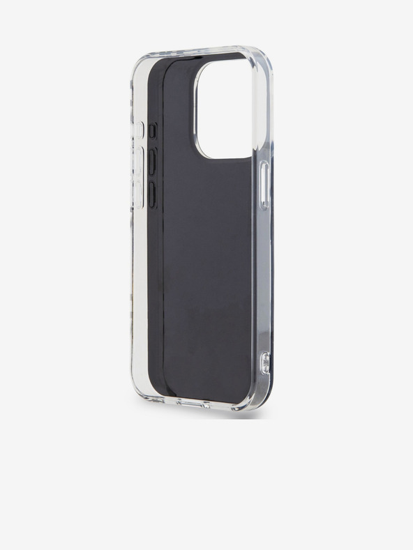 DKNY PC/TPU Kovinski vzorec hrbtnega ovitka za iPhone 15 Pro Black DKNY