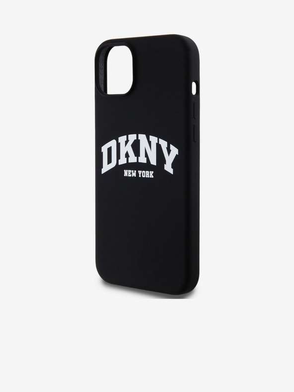 DKNY Tekoči silikonski logotip MagSafe za iPhone 15 Plus črn DKNY