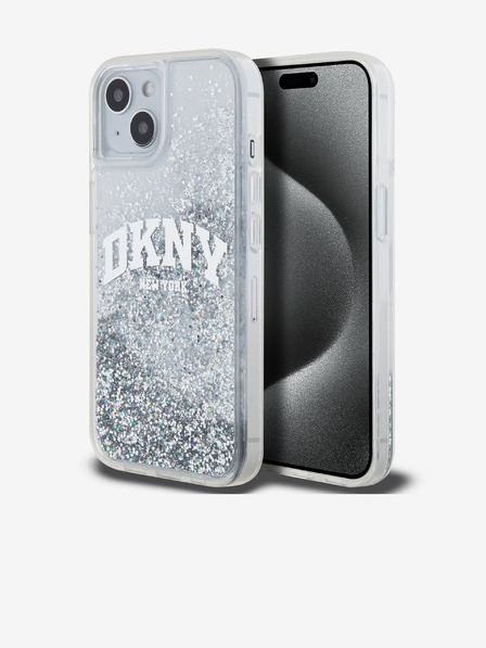 DKNY Liquid Glitter Arch Logo Back Cover za iPhone 14 Transparent DKNY