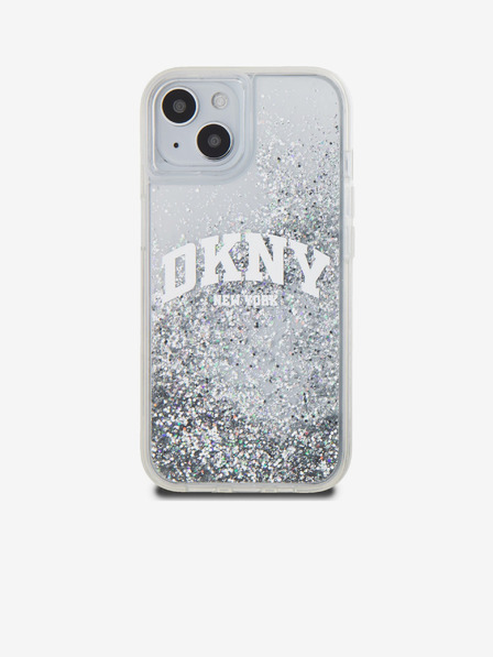 DKNY Liquid Glitter Arch Logo Back Cover za iPhone 14 Transparent DKNY