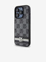 DKNY PU Usnje Checkered Pattern and Stripe Back Cover za iPhone 13 Pro Max Black DKNY