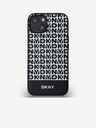 DKNY PU Usnje Repeat Pattern Bottom Stripe MagSafe Back Cover za iPhone 14 Black DKNY