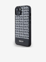 DKNY PU Usnje Repeat Pattern Bottom Stripe MagSafe Back Cover za iPhone 14 Black DKNY