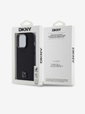 DKNY PU Usnje Stack Logo Magsafe hrbtni ovitek za iPhone 15 Pro Black DKNY