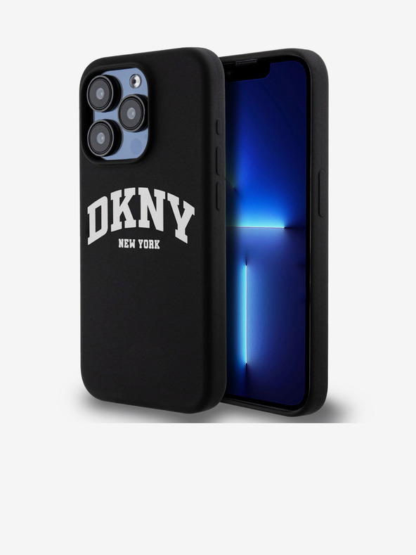 DKNY Tekoči silikonski logotip MagSafe za iPhone 15 Pro črn DKNY
