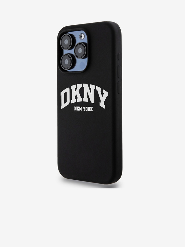 DKNY Tekoči silikonski logotip MagSafe za iPhone 15 Pro črn DKNY