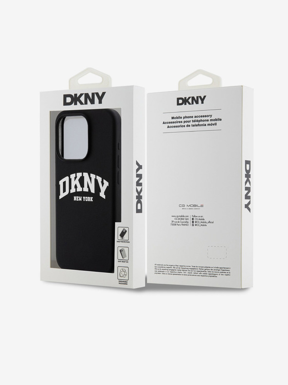 DKNY Tekoči silikonski logotip MagSafe za iPhone 15 Pro črn DKNY
