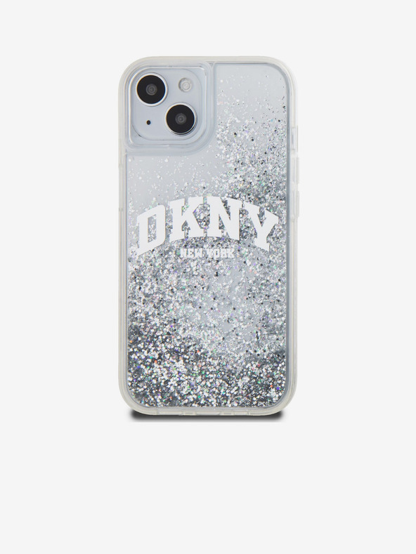 DKNY Liquid Glitter Arch Logo Back Cover za iPhone 15 Transparent DKNY