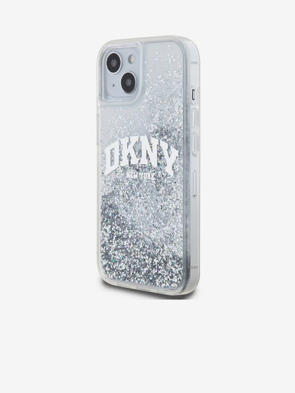 DKNY Liquid Glitter Arch Logo Back Cover za iPhone 15 Transparent DKNY