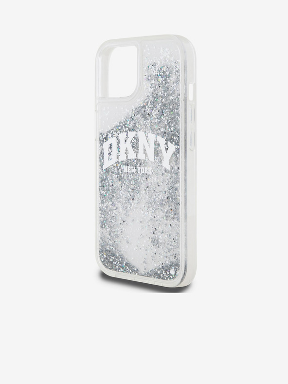 DKNY Liquid Glitter Arch Logo Back Cover za iPhone 15 Transparent DKNY