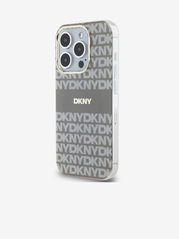 DKNY PC/TPU Repeat Pattern Tonal Stripe Magsafe Back Cover za iPhone 15 Pro Beige DKNY