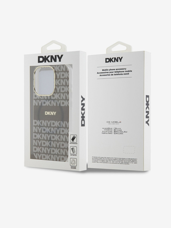 DKNY PC/TPU Repeat Pattern Tonal Stripe Magsafe Back Cover za iPhone 15 Pro Beige DKNY