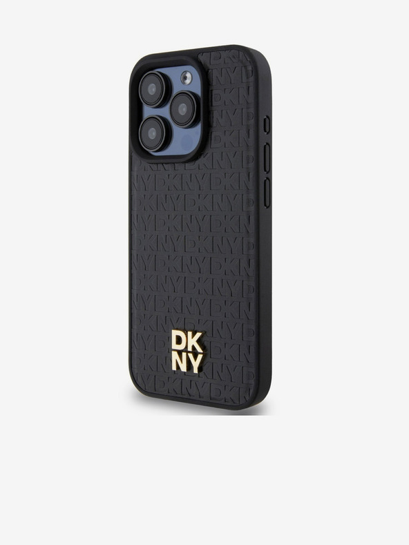 DKNY PU Leather Repeat Pattern Stack Logo Magsafe Back Cover za iPhone 15 Pro Black DKNY