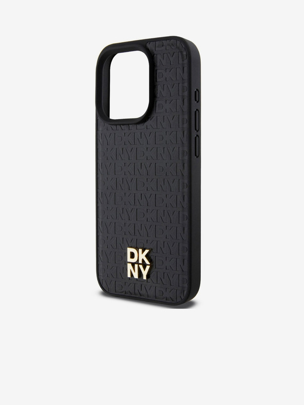 DKNY PU Leather Repeat Pattern Stack Logo Magsafe Back Cover za iPhone 15 Pro Black DKNY