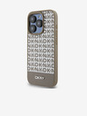 DKNY PU Usnje Repeat Pattern Bottom Stripe MagSafe Back Cover za iPhone 15 Pro Brown DKNY