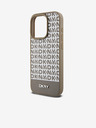 DKNY PU Usnje Repeat Pattern Bottom Stripe MagSafe Back Cover za iPhone 15 Pro Brown DKNY