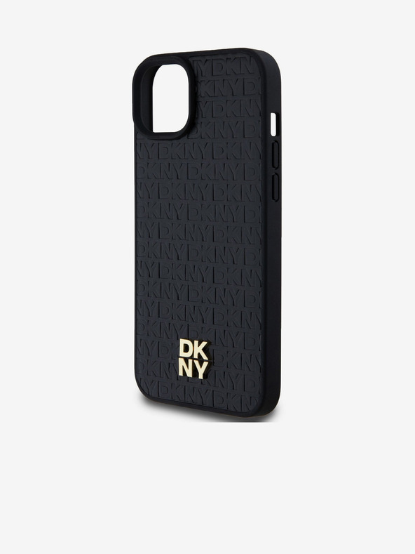 DKNY PU Leather Repeat Pattern Stack Logo Magsafe Back Cover za iPhone 15 Plus Black DKNY