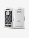DKNY PU Usnje s kvačkanim vzorcem in črto na hrbtni strani za iPhone 14 Pro Max Black DKNY