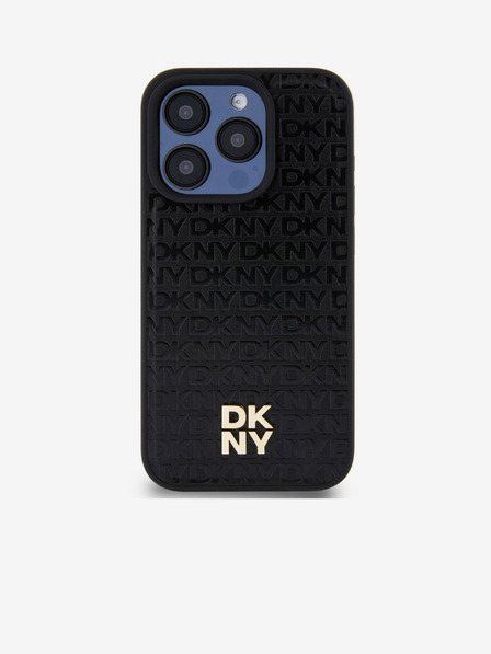 DKNY PU Leather Repeat Pattern Stack Logo Magsafe Back Cover za iPhone 15 Pro Max Black DKNY