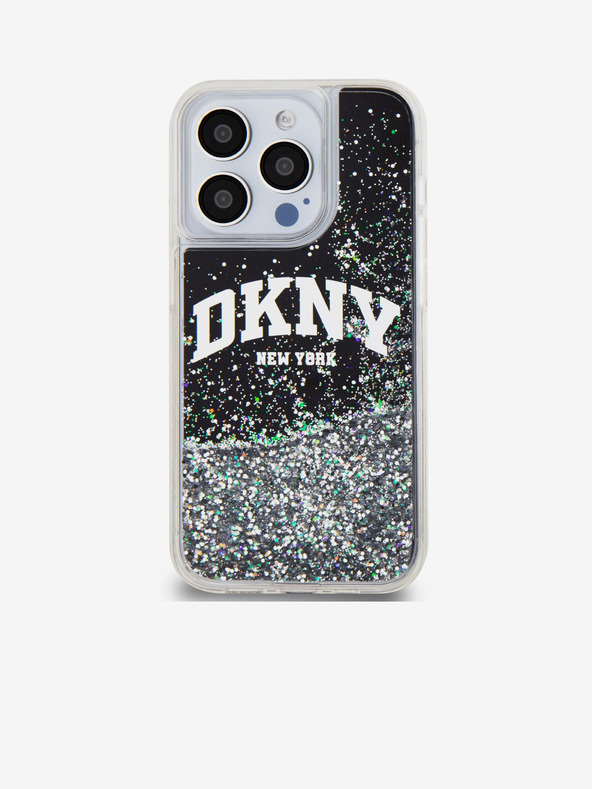 DKNY Liquid Glitter Arch Logo Back Cover za iPhone 15 Pro Black DKNY