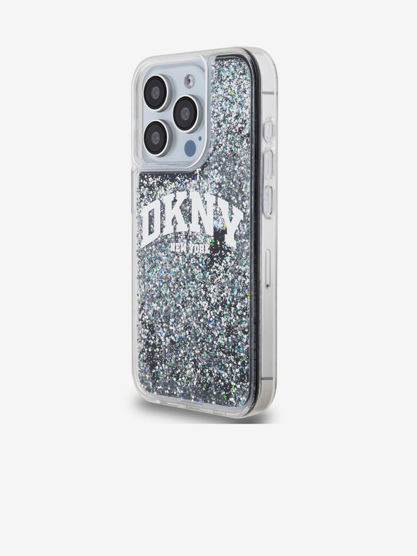 DKNY Liquid Glitter Arch Logo Back Cover za iPhone 15 Pro Black DKNY