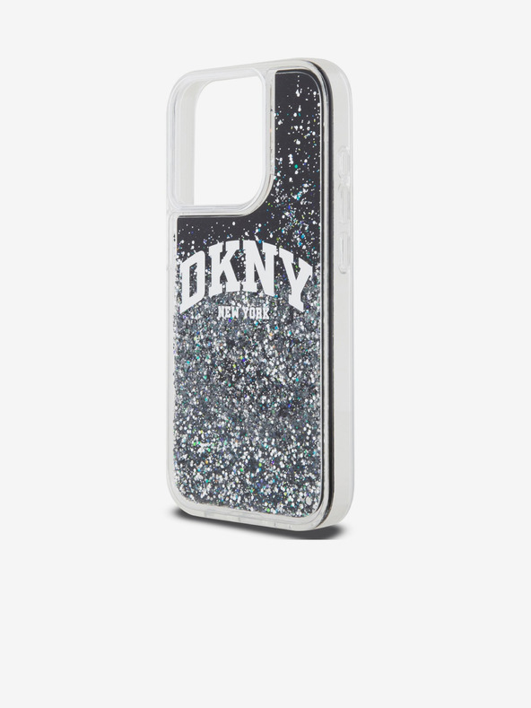DKNY Liquid Glitter Arch Logo Back Cover za iPhone 15 Pro Black DKNY