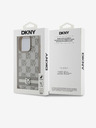 DKNY PU Usnje s kvačkanim vzorcem in črtami za iPhone 13 Pro Beige DKNY
