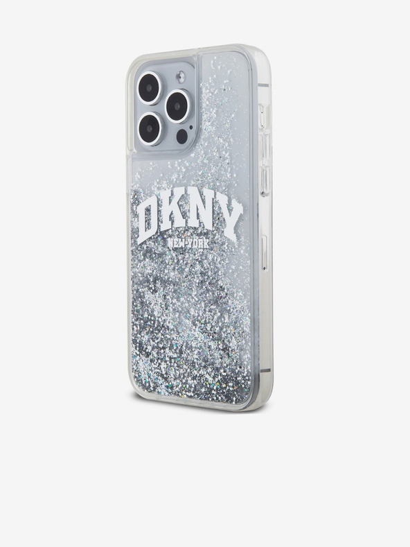 DKNY Liquid Glitter Arch Logo Back Cover za iPhone 15 Pro Max Transparent DKNY