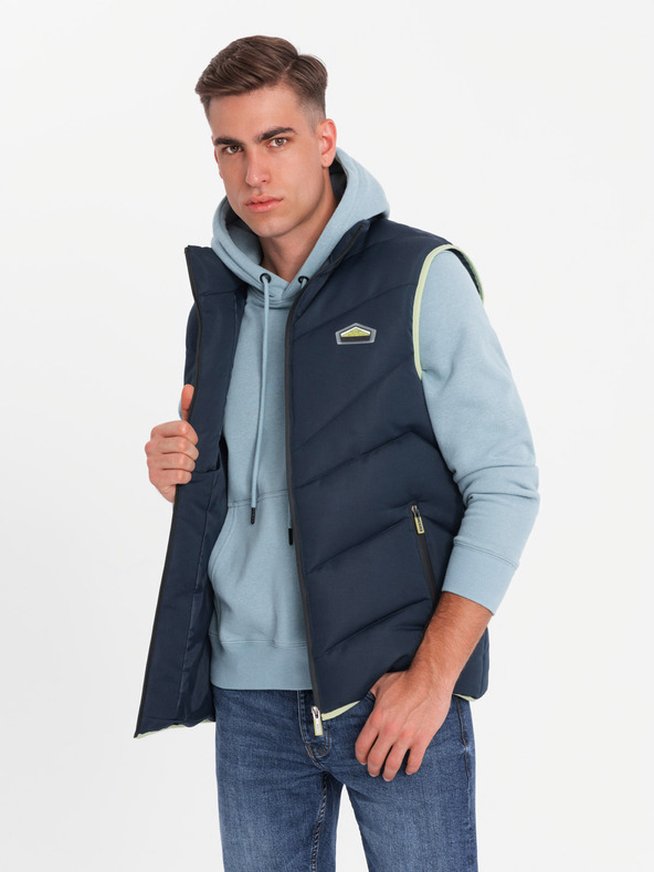 Ombre Clothing Moški prešiti telovnik z neonskimi poudarki Ombre Clothing