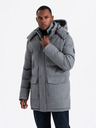 Ombre Clothing Moška dolga topla jakna parka z volno Ombre Oblačila