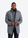 Ombre Clothing Moška dolga topla jakna parka z volno Ombre Oblačila