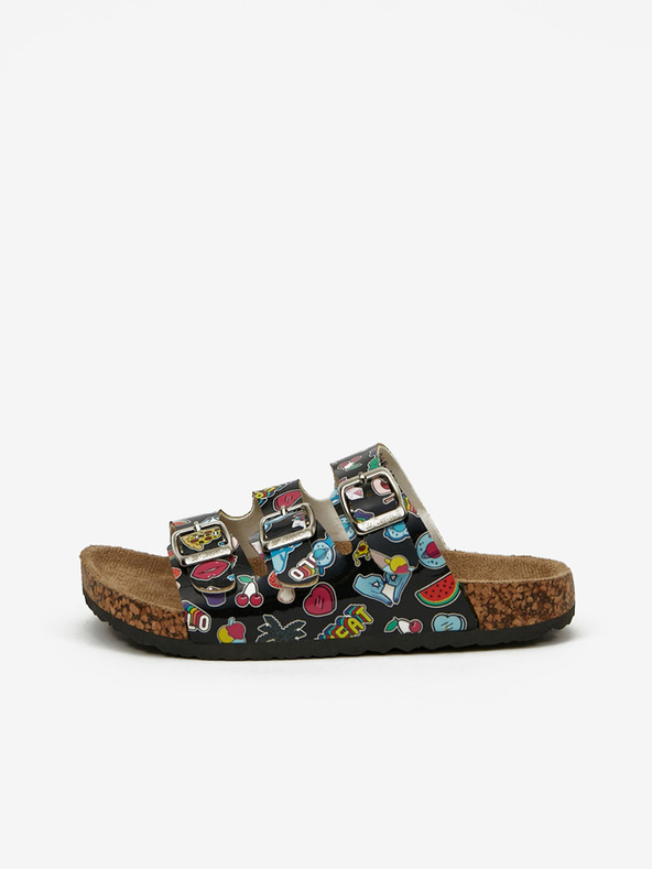 Lee Cooper Črni dekliški copati z vzorcem Lee Cooper