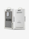 DKNY PU Leather Repeat Pattern Tonal Stripe Back Cover za iPhone 15 Pro Max Beige DKNY
