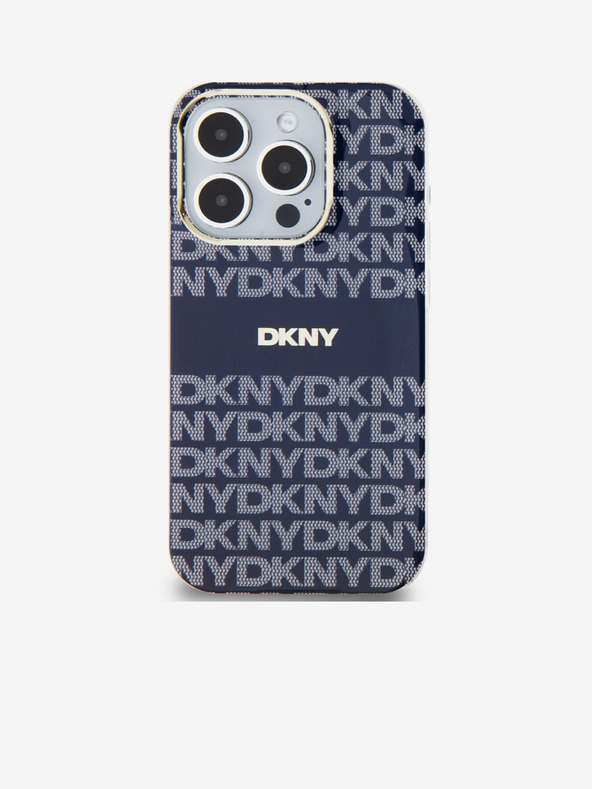 DKNY PC/TPU ponavljajoči se vzorec Tonal Stripe Magsafe hrbtni ovitek za iPhone 15 Pro Blue DKNY