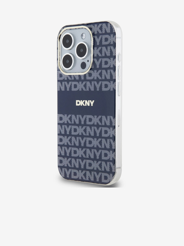 DKNY PC/TPU ponavljajoči se vzorec Tonal Stripe Magsafe hrbtni ovitek za iPhone 15 Pro Blue DKNY