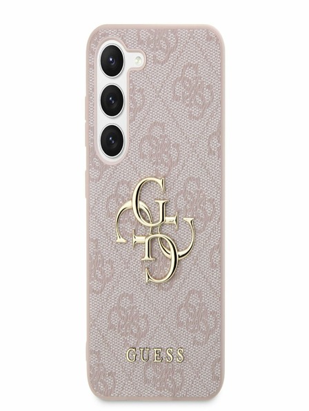 Guess PU 4G Metal Logo Zadní Kryt pro Samsung Galaxy S23 Pink Ovitek za telefon