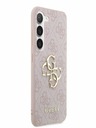 Guess PU 4G Metal Logo Zadní Kryt pro Samsung Galaxy S23 Pink Ovitek za telefon