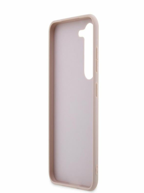 Guess PU 4G Metal Logo Zadní Kryt pro Samsung Galaxy S23 Pink Ovitek za telefon