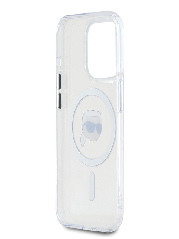 Karl Lagerfeld Karl Lagerfeld IML Karl Head Metal Frame MagSafe Back Cover za iPhone 15 Pro Transparent Transparent