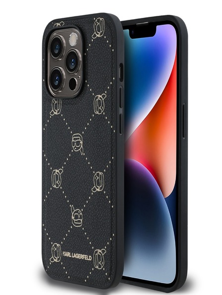 Karl Lagerfeld PU Karl Heads Pattern Magsafe Back Cover za iPhone 14 Pro Max Black Karl Lagerfeld