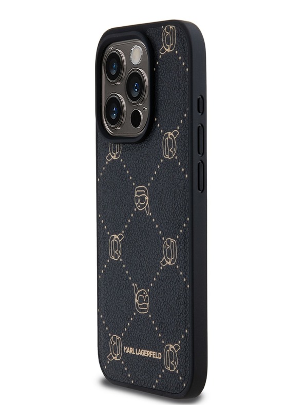 Karl Lagerfeld PU Karl Heads Pattern Magsafe Back Cover za iPhone 15 Pro Max Black Karl Lagerfeld