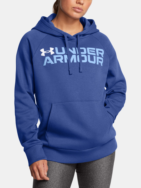 Under Armour Ženski pulover  Under Armour Rival Fleece Wordmark Hoodie-BLU