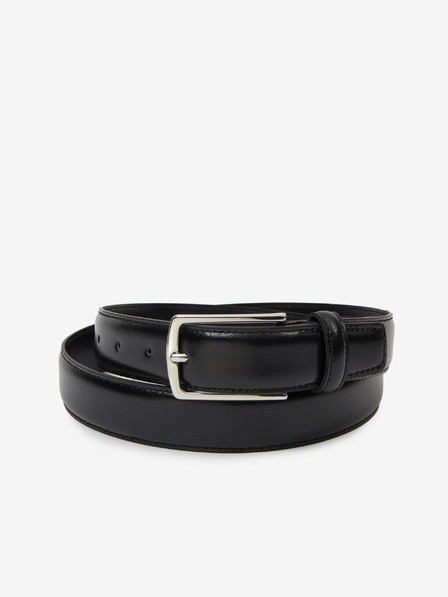 Jack & Jones Črn usnjen pas Jack & Jones Christopher