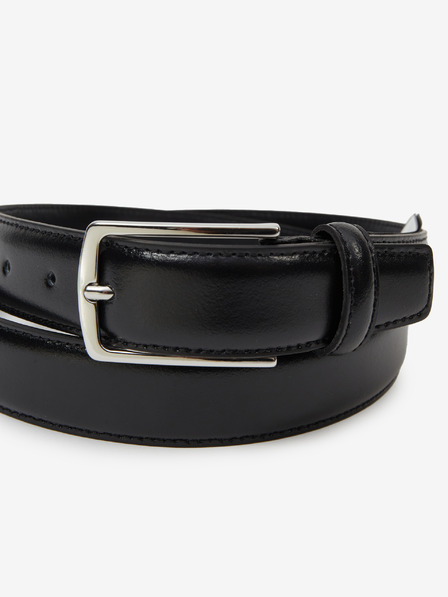 Jack & Jones Črn usnjen pas Jack & Jones Christopher