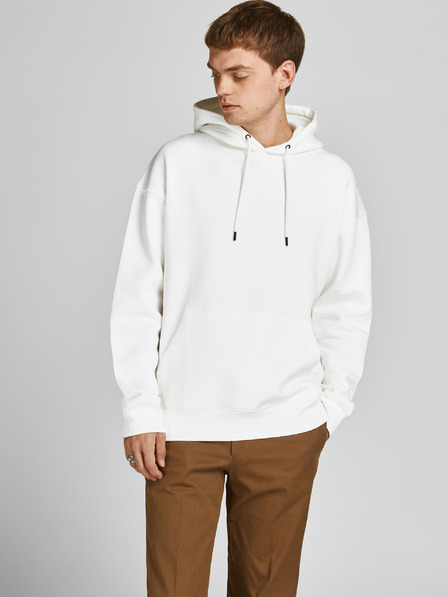 Jack & Jones Bela moška osnovna jopa s kapuco Jack & Jones Star