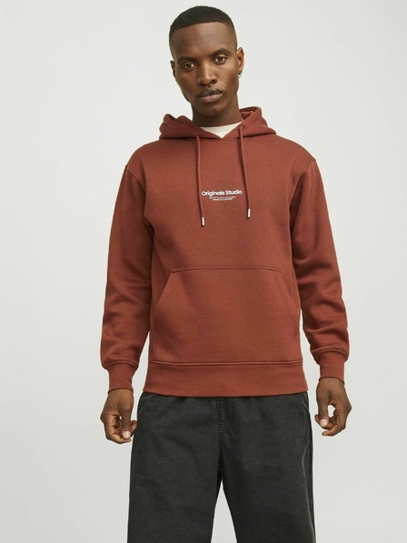 Jack & Jones Rjava moška jopica s kapuco Jack & Jones