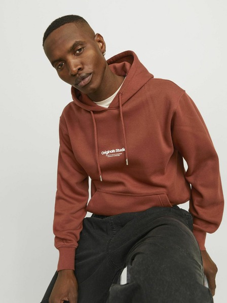 Jack & Jones Rjava moška jopica s kapuco Jack & Jones