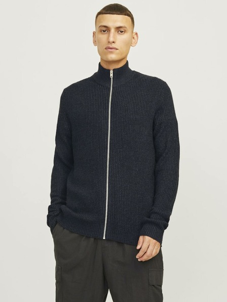 Jack & Jones Temno modra moška jopa Jack & Jones Lewis Zip Sweater